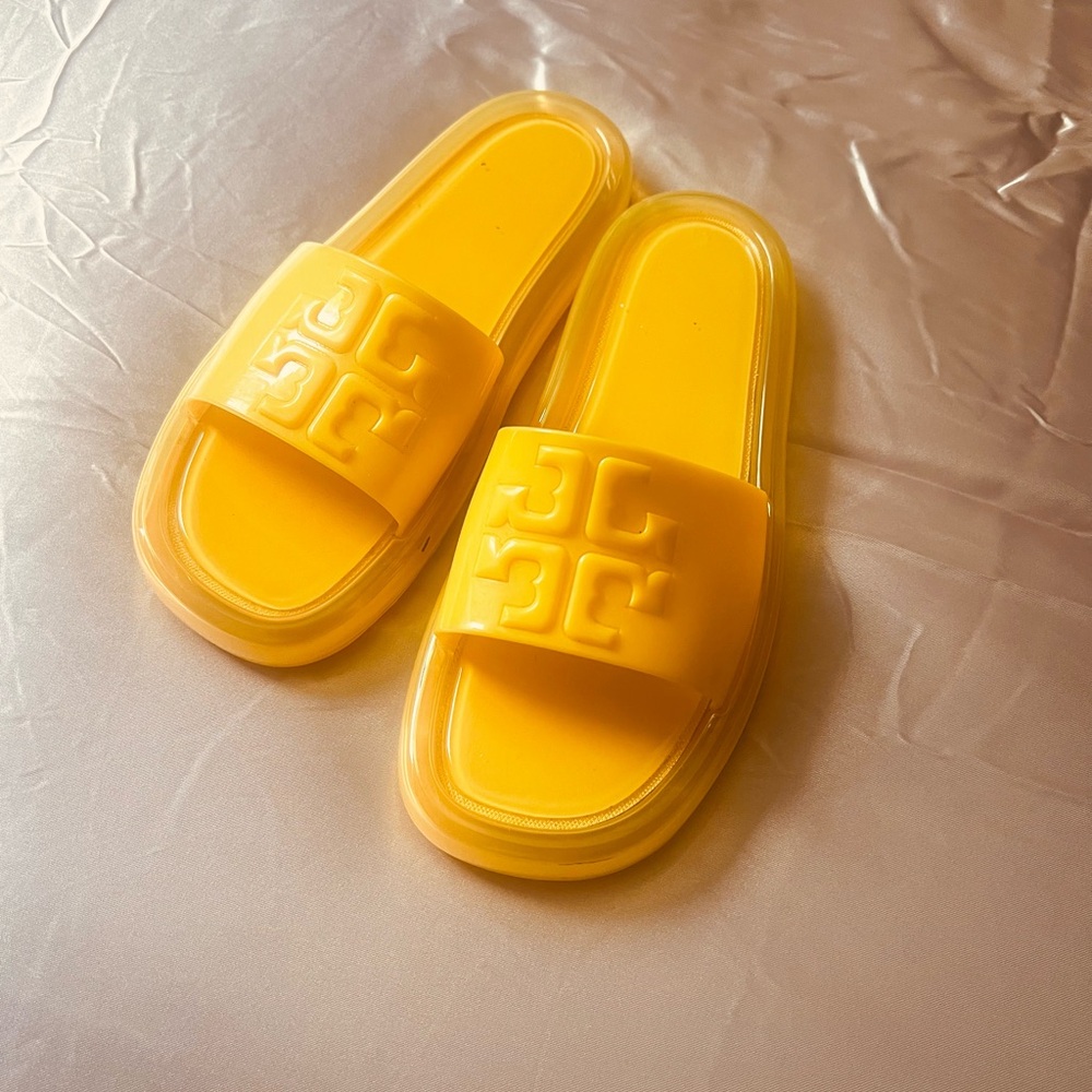Yellow Tory Burch Slide Sandals